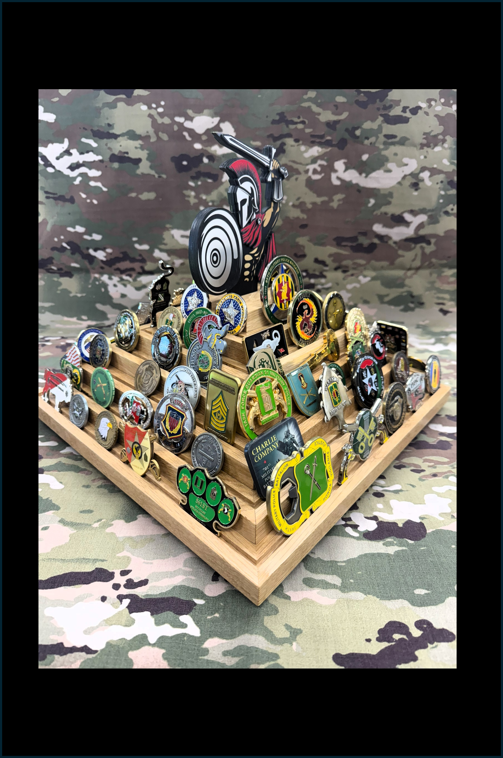 Customized Coin Rack Pyramid Rotating Coin Rack | County Road Custom